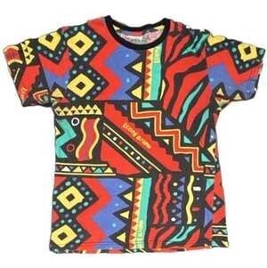 Reason Brand Geometric All-Over Print T-Shirt Multi Color Used-Good